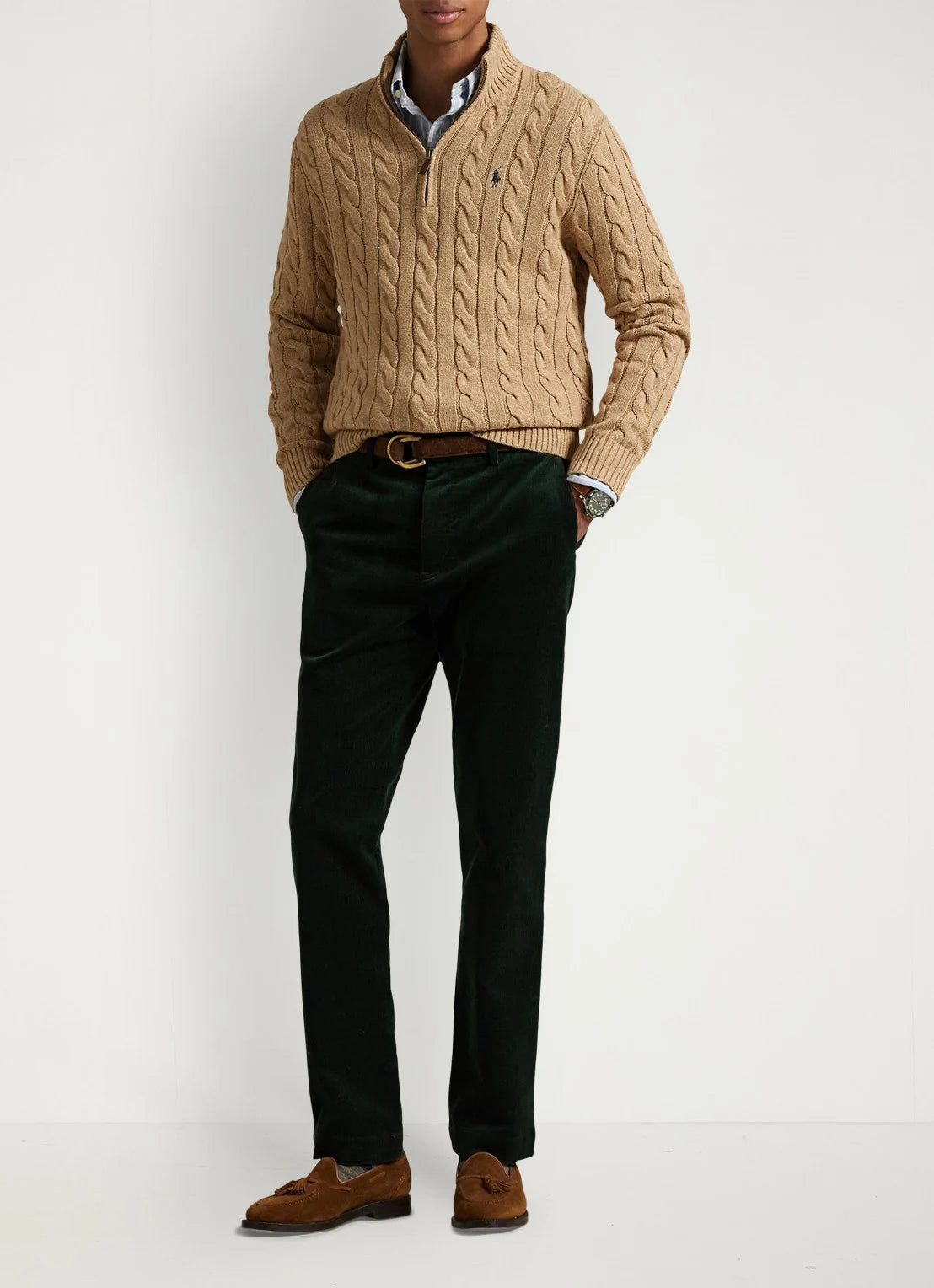 Cable-Knit Cotton Quarter-Zip