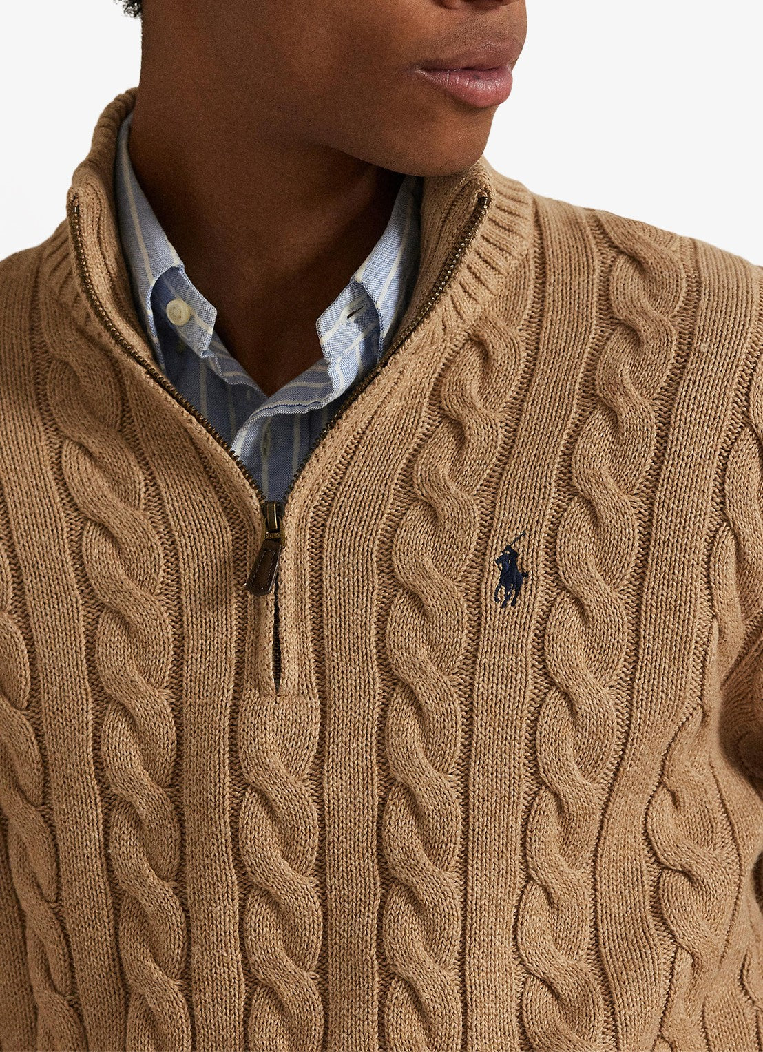 Cable-Knit Cotton Quarter-Zip