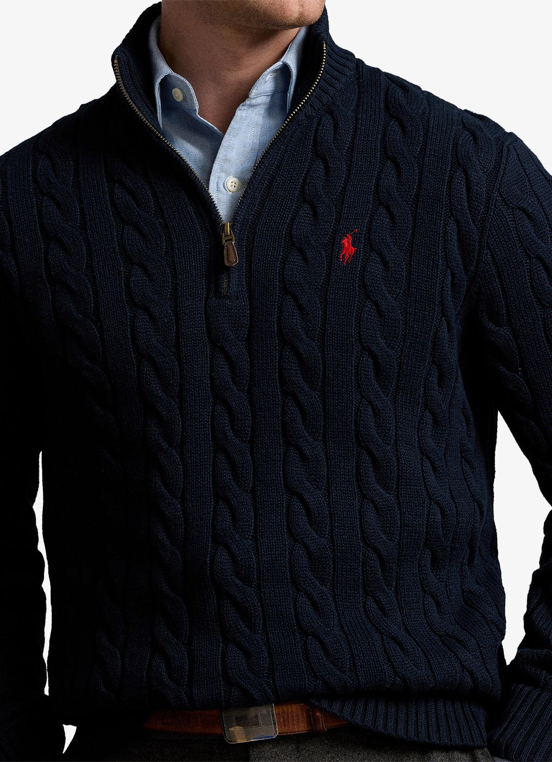Cable-Knit Cotton Quarter-Zip