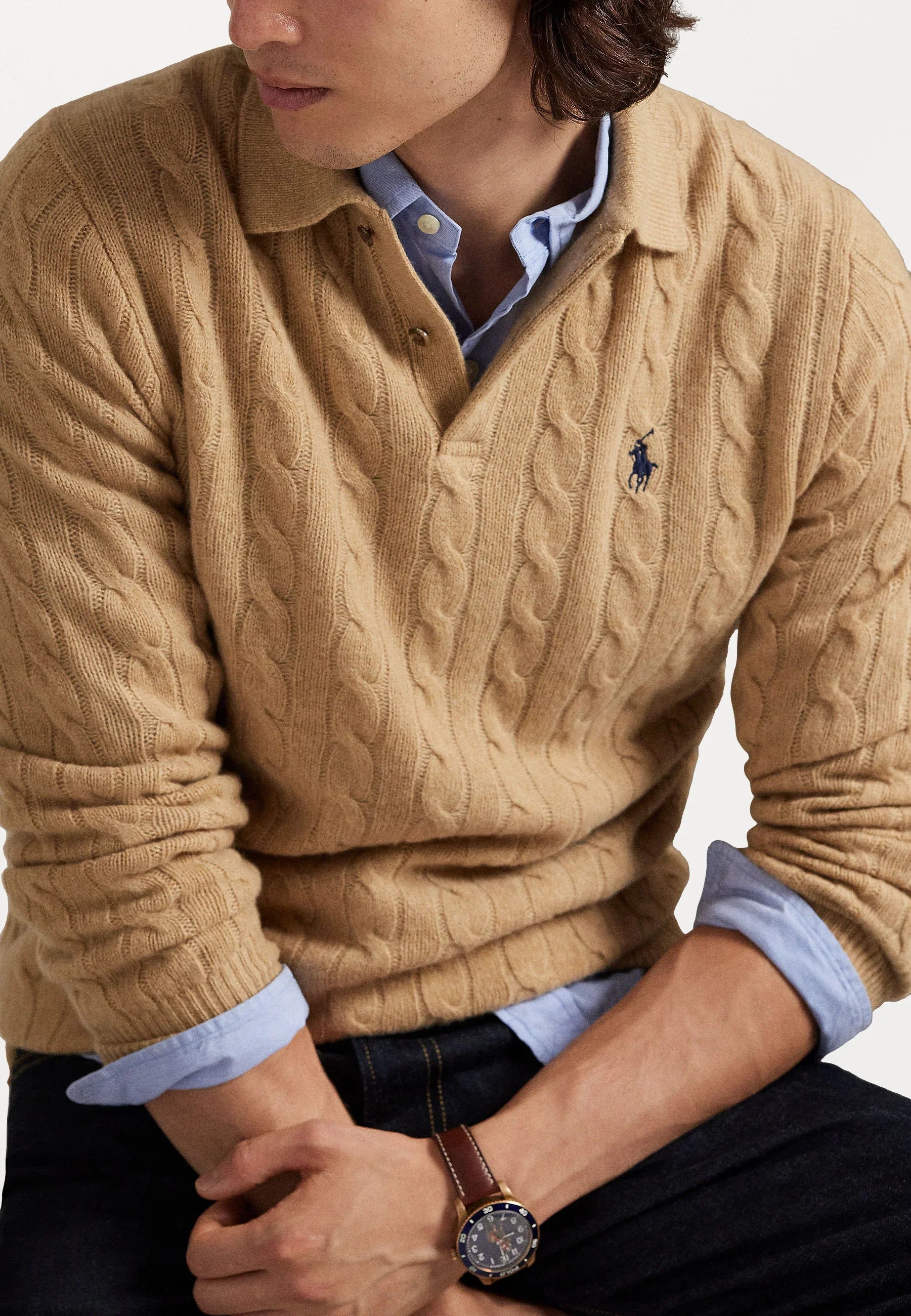Wool–Cashmere Cable-Knit Jumper