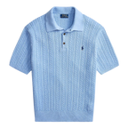 Cable-Knit Cotton Polo Jumper