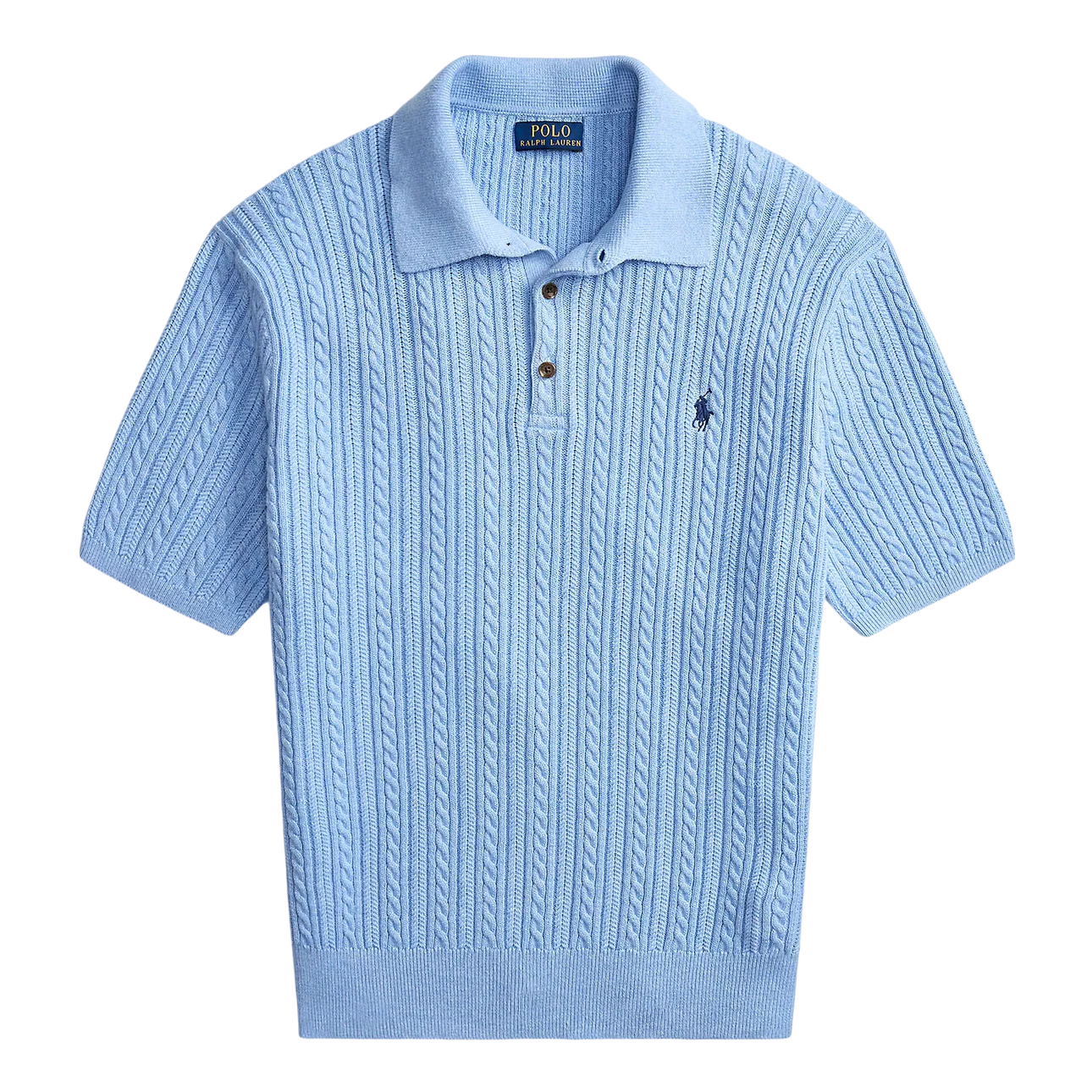 Cable-Knit Cotton Polo Jumper