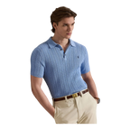 Cable-Knit Cotton Polo Jumper
