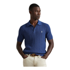 Cable-Knit Cotton Polo Jumper