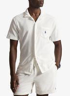 Men's White Custom Slim Fit Terry Camp Shirt