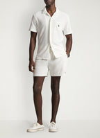Men's White Custom Slim Fit Terry Camp Shirt
