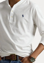 Slub jersey henley-shirt