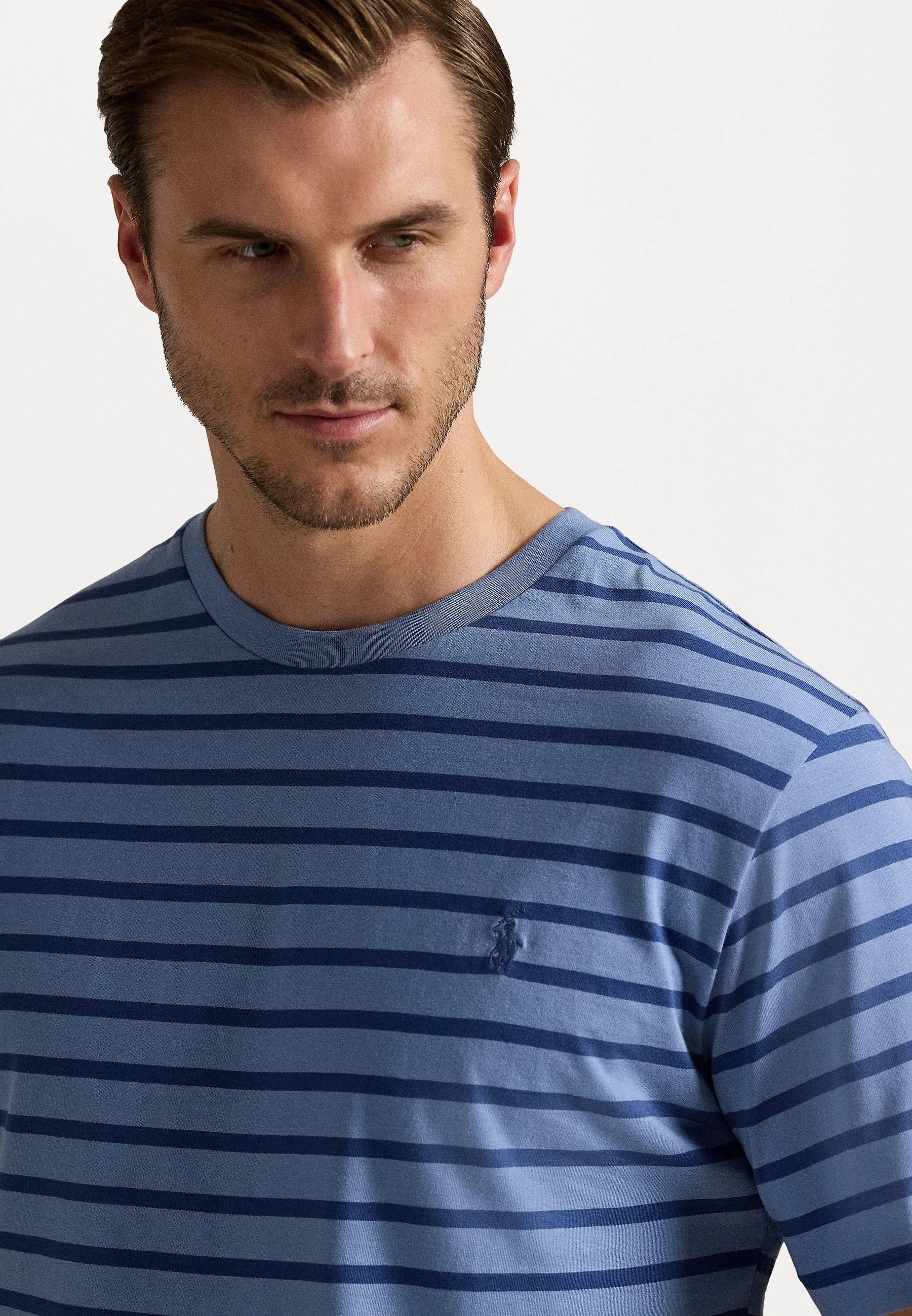 Striped Jersey Crewneck T-Shirt